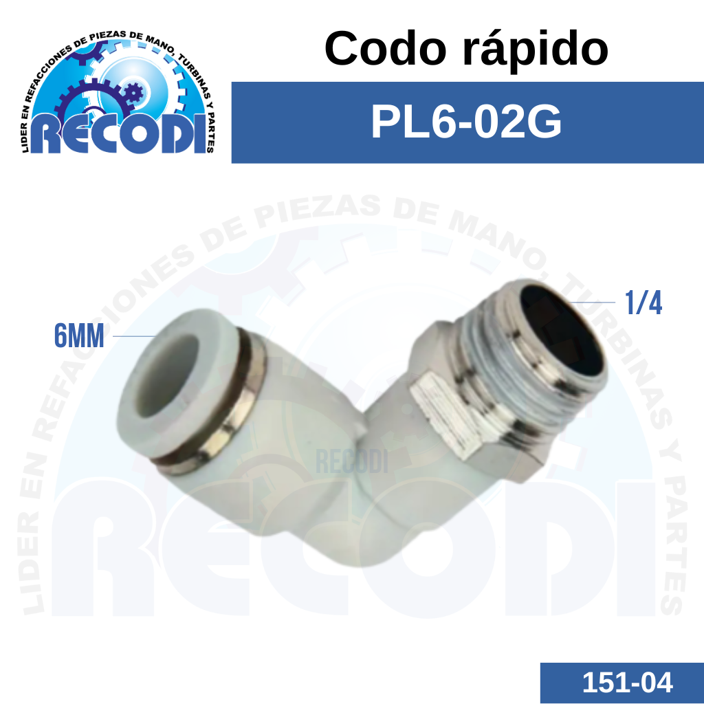 Codo rápido PL6-02G