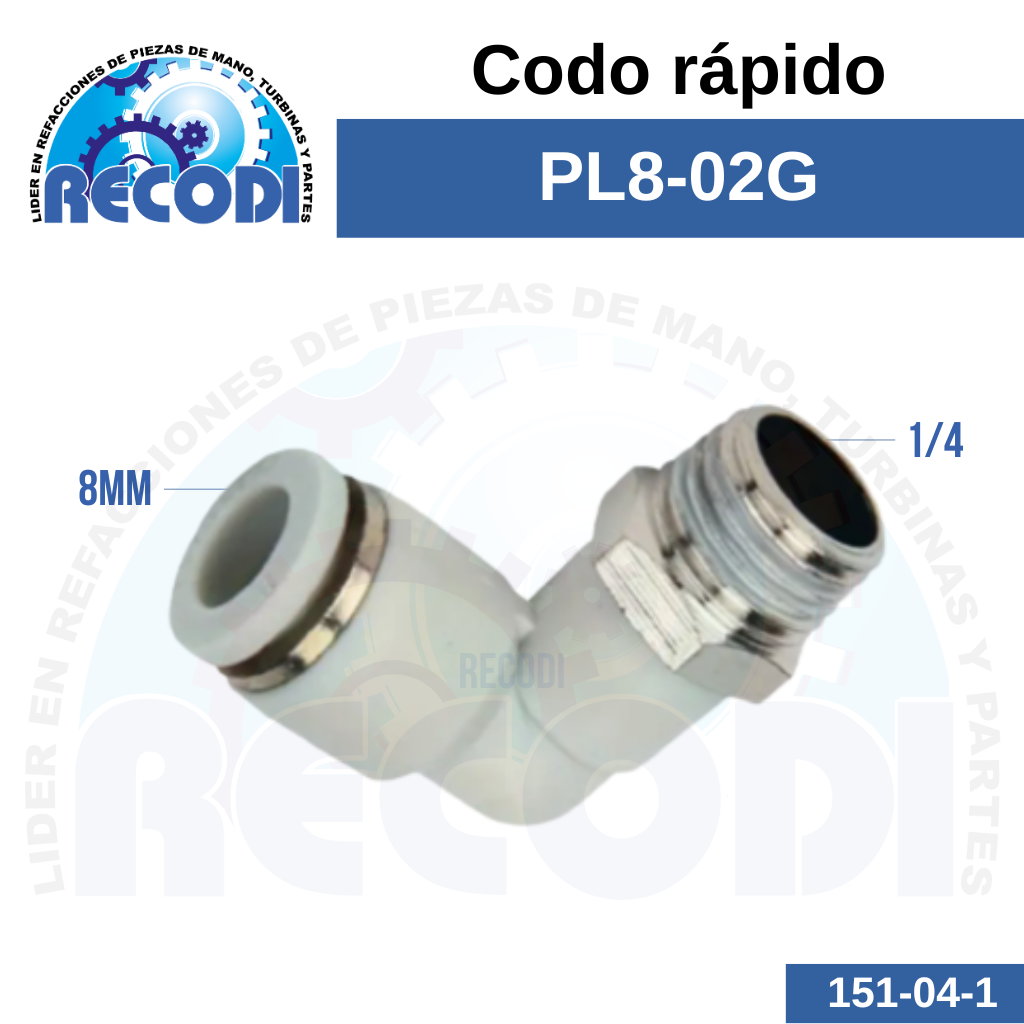 Codo rápido PL8-02G