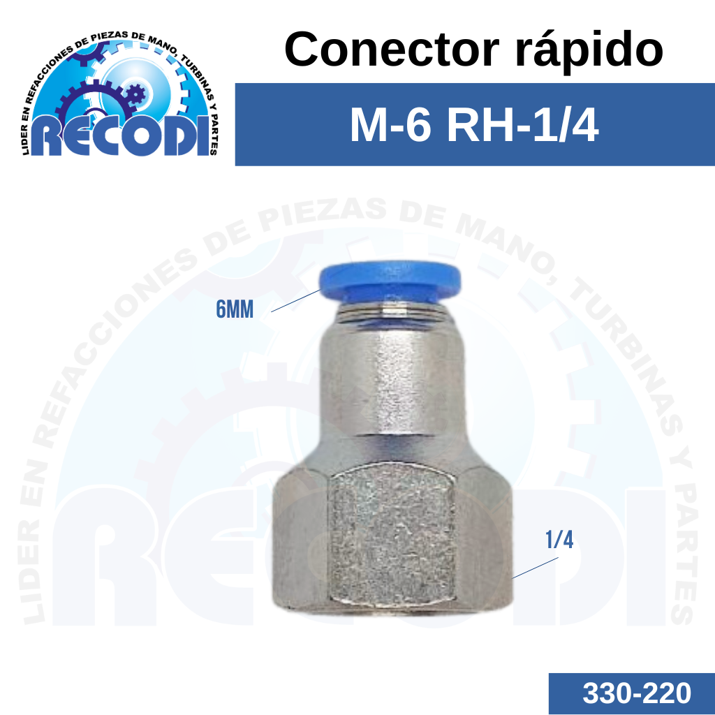 Conector rápido 1/4*6mm