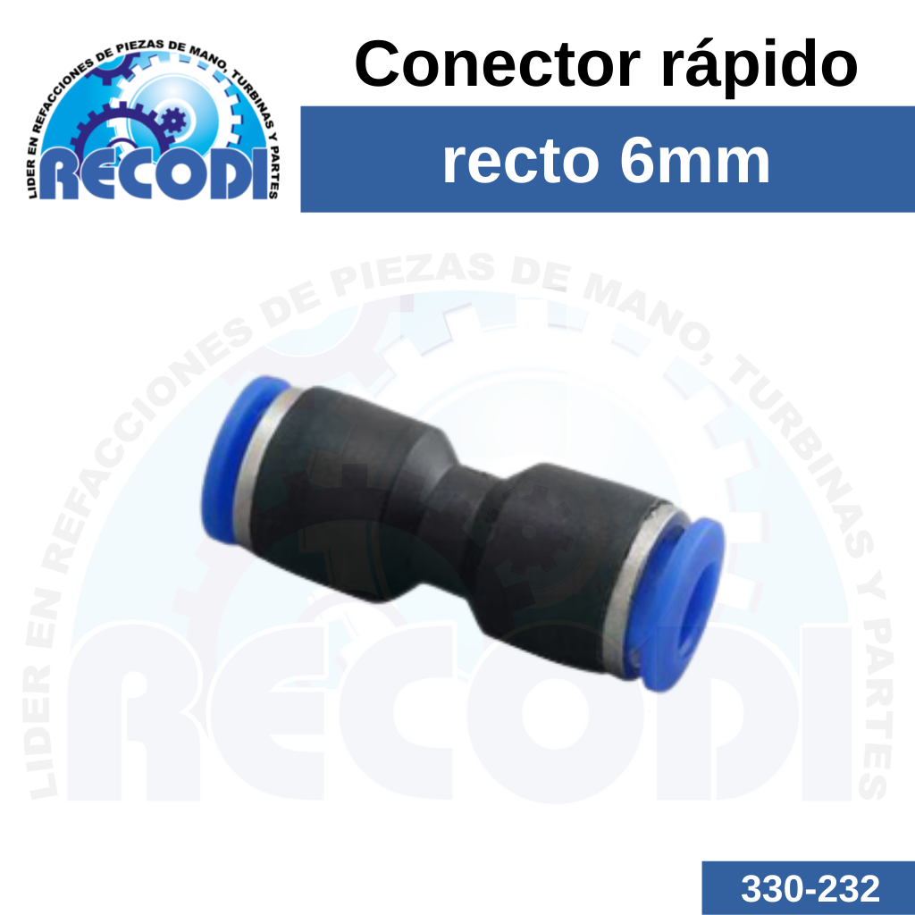 Conector rápido recto 6mm