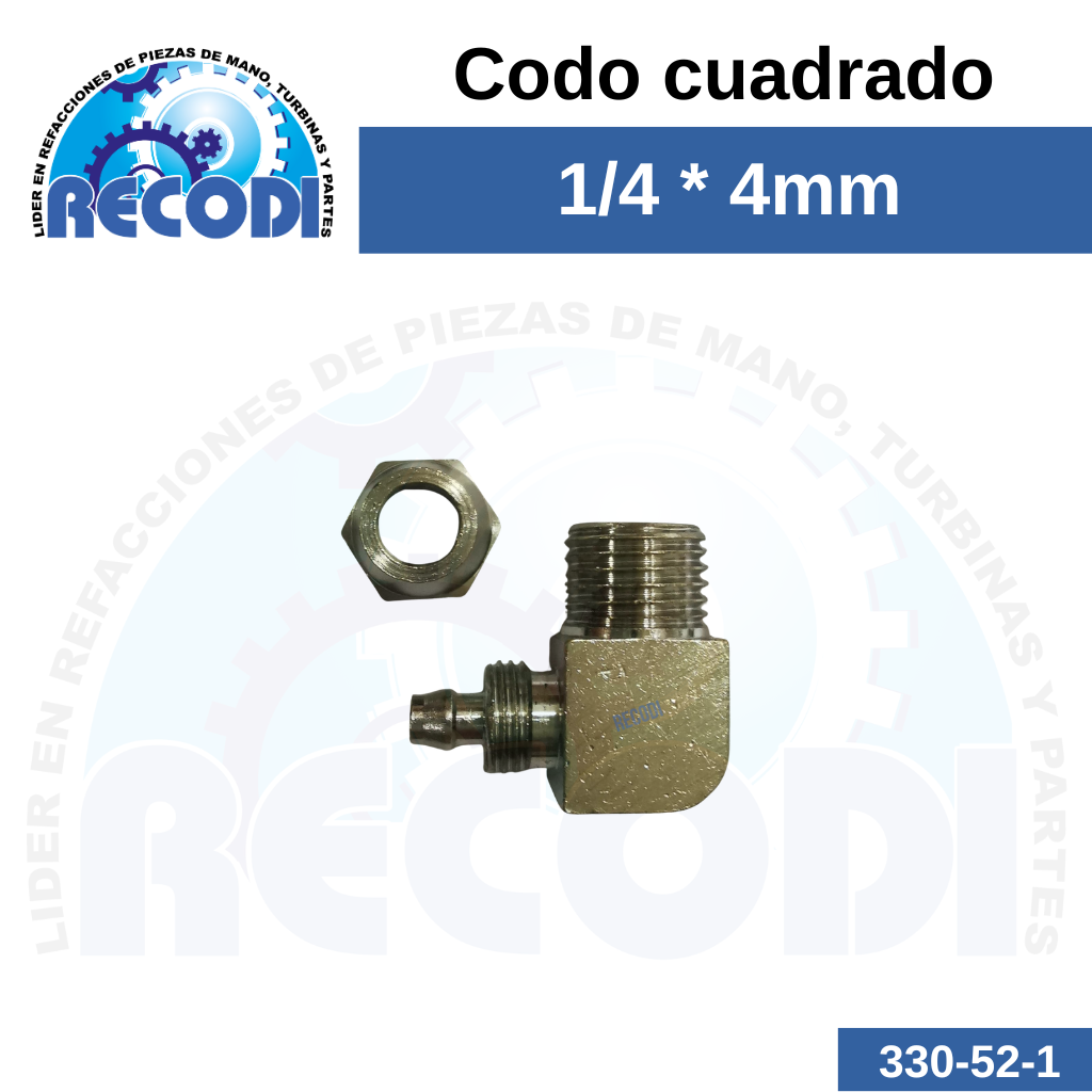Codo cuadrado 1/4*4mm