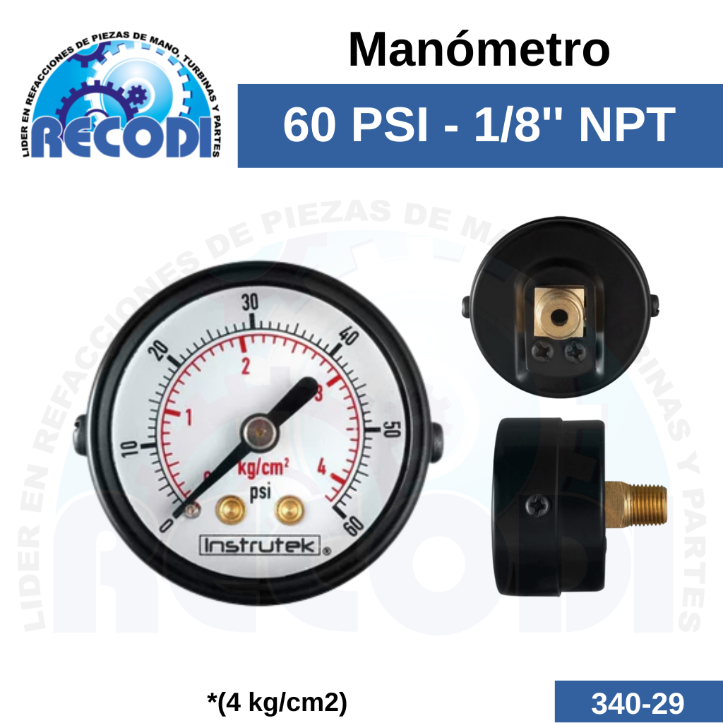 Manómetro 60PSI