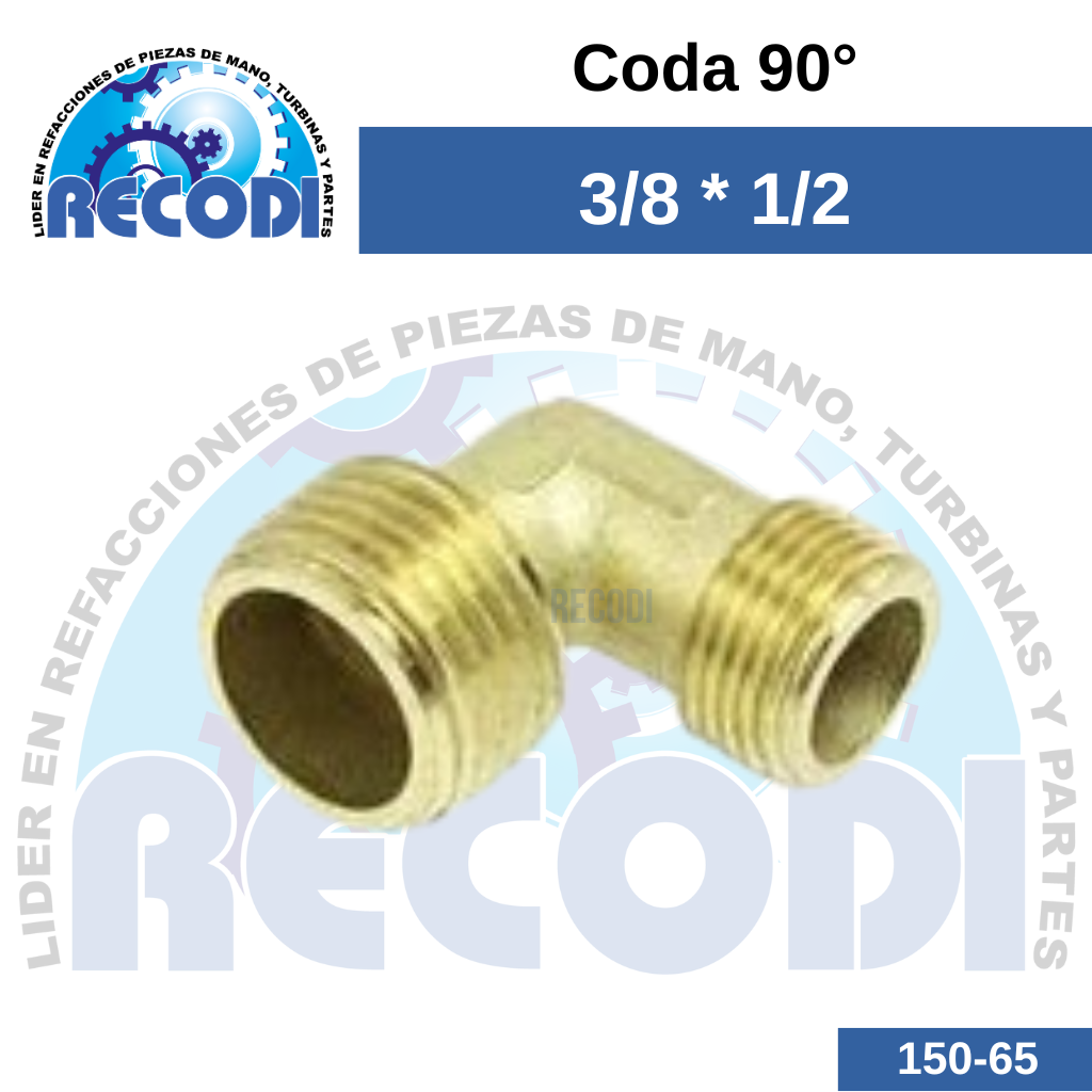 Codo 90° 3/8 x 1/2
