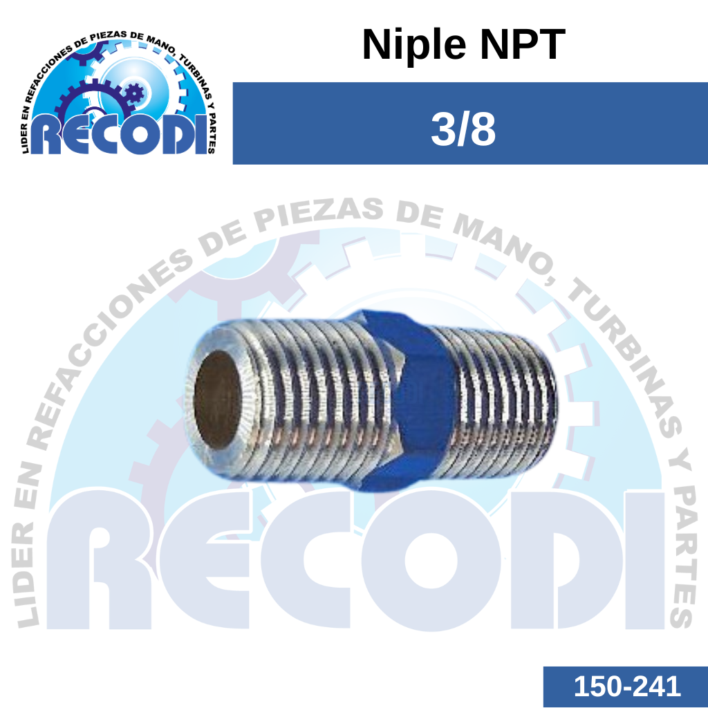 Niple macho NPT 3/8