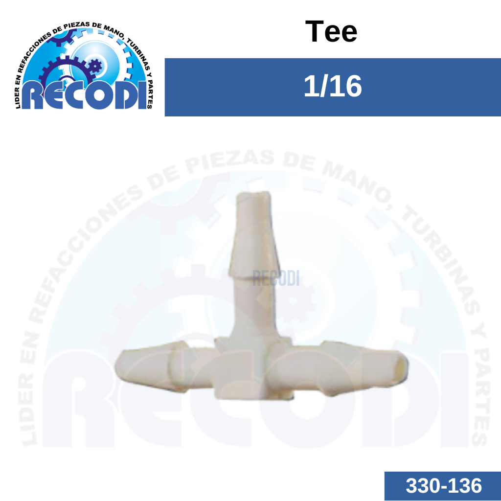 Tee conector 1/16