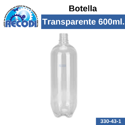 Botella transparente 600ml.