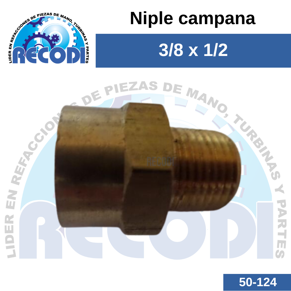 Niple 3/8 x 1/2