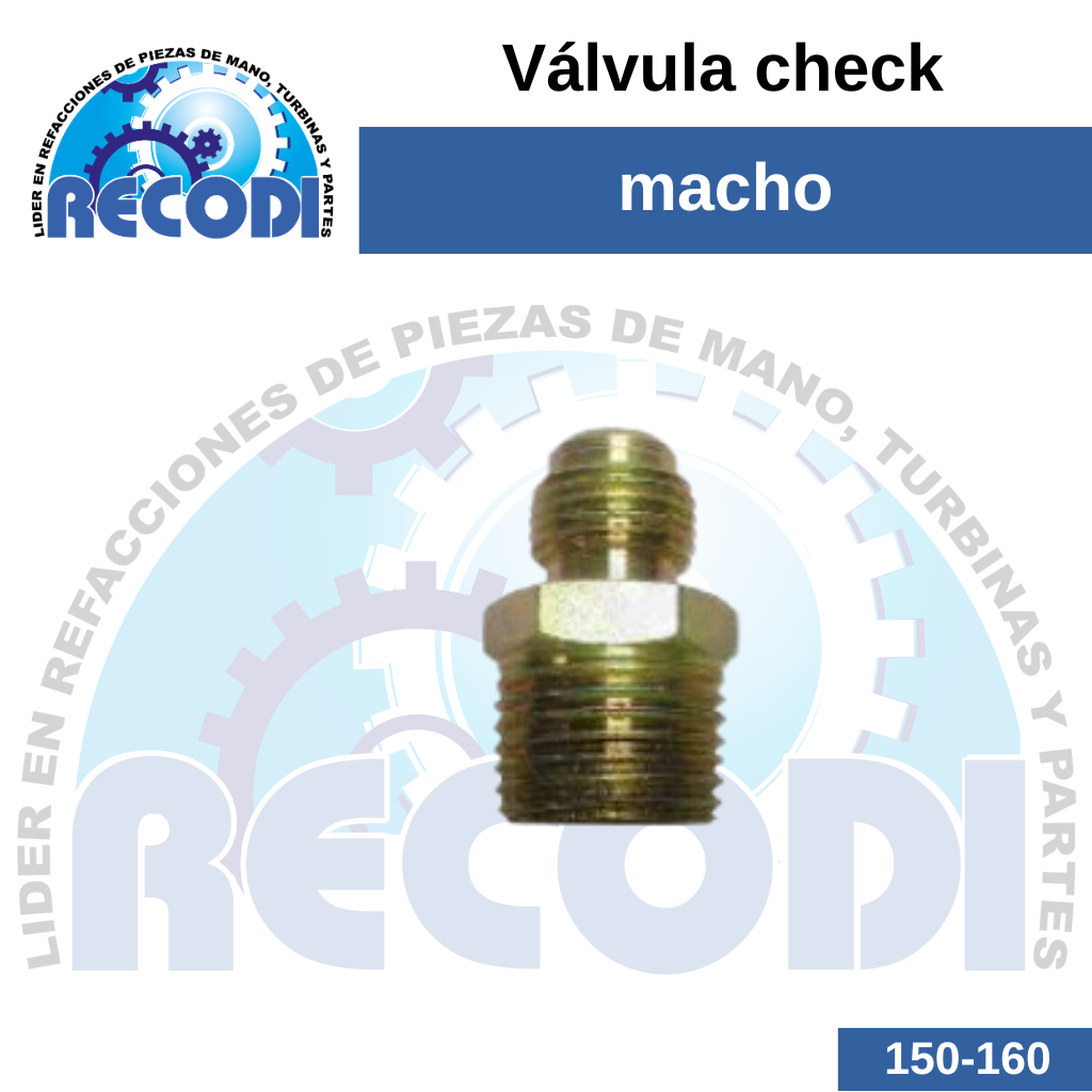 Válvula check macho