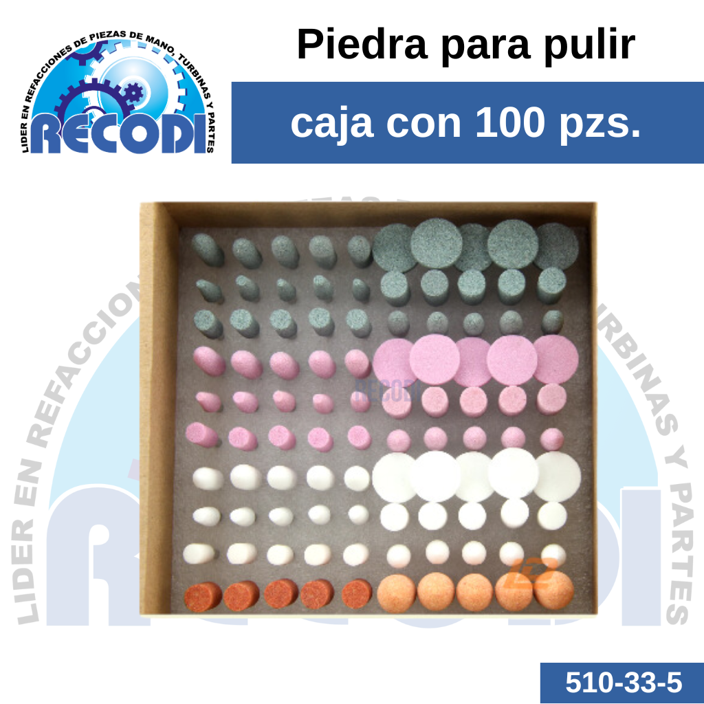 Caja piedras para pulir con 100pzs.