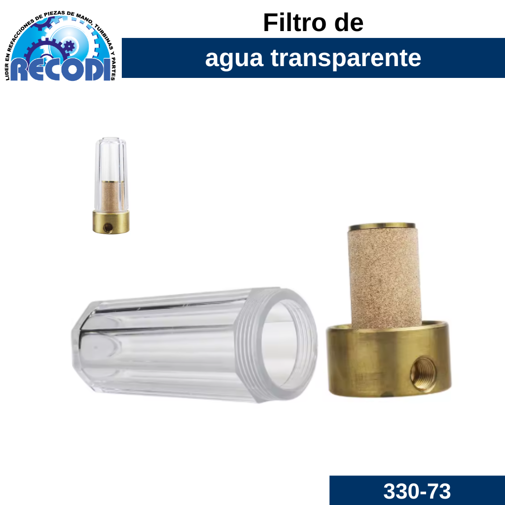 Filtro de agua transparente