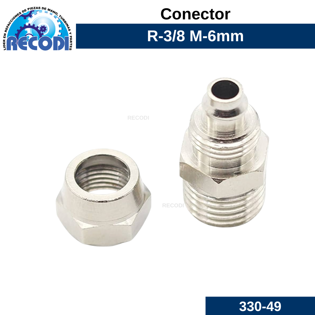 Conector Recto R-3/8 M-6mm