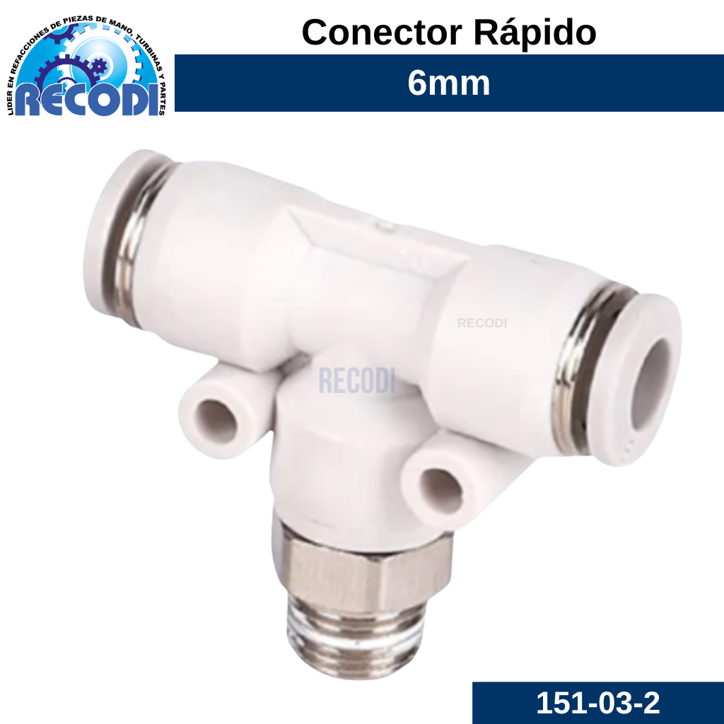 Tee rápida R-1/4 M-6mm