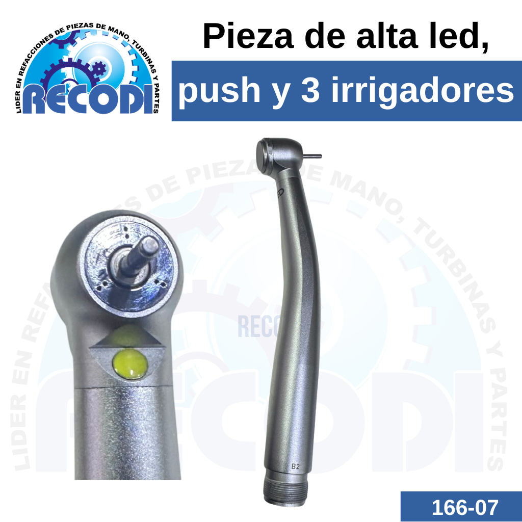 Pieza de alta 4 irrigadores y led
