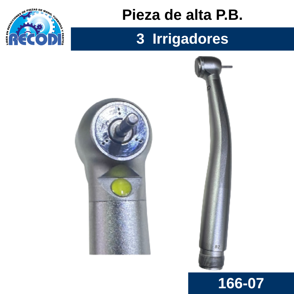 Pieza de alta 4 irrigadores y led